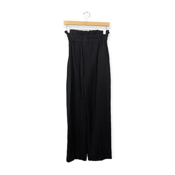 J. Crew Point Sur Black Paperbag Relaxed Fit Wide Leg Pants Size 0 - Picture 1 of 5